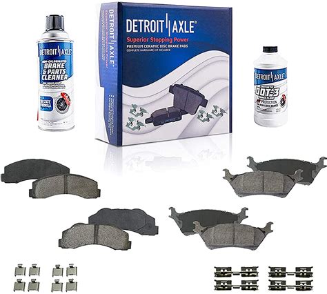 detroit axle brake pads|4pc Front & Rear Ceramic Brake Pads Kit .